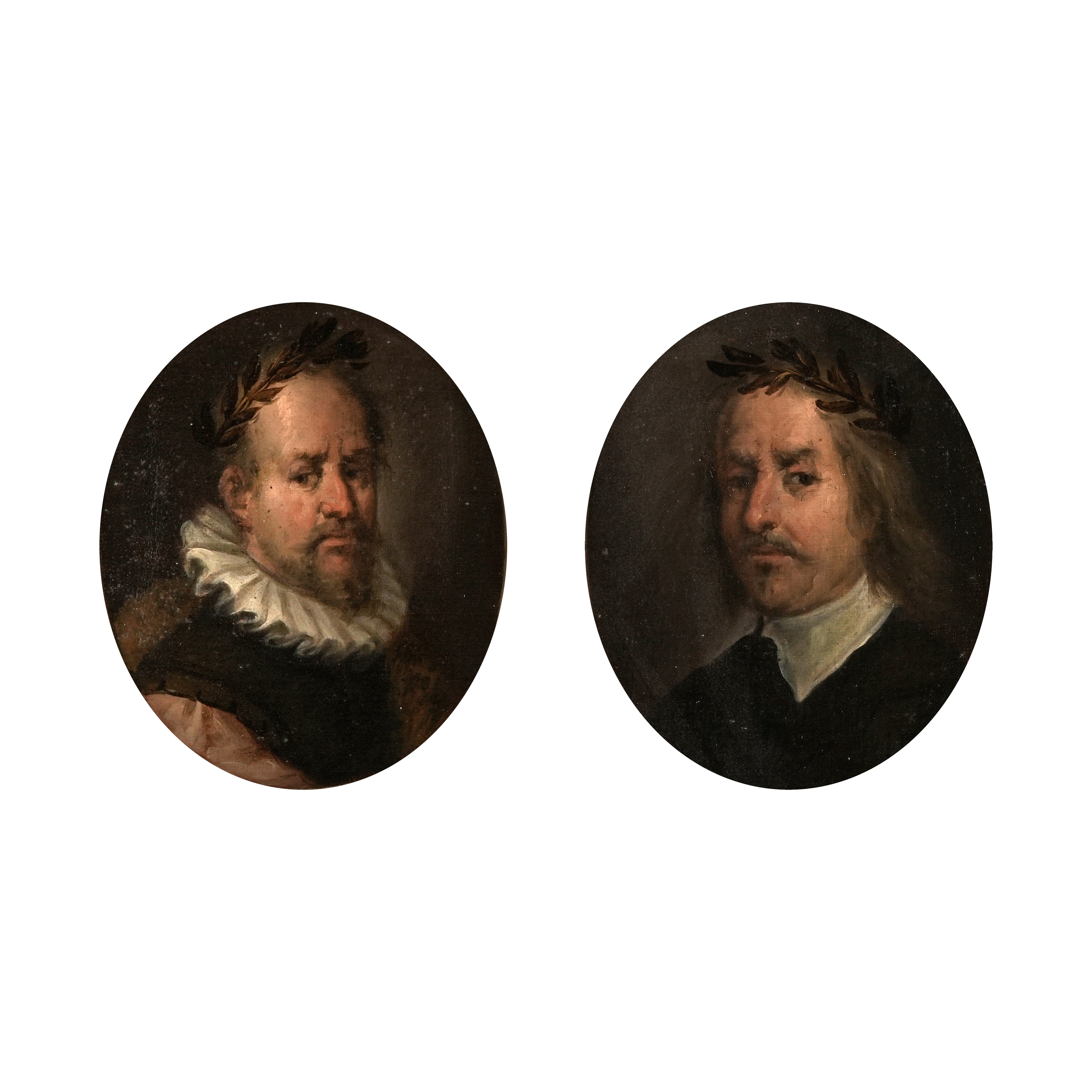 Pittore del XIX secolo, Coppia di ritratti, olio su tela