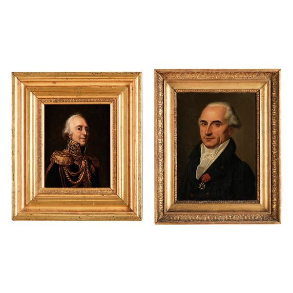 Pittore del XIX-XX secolo Due ritratti maschili