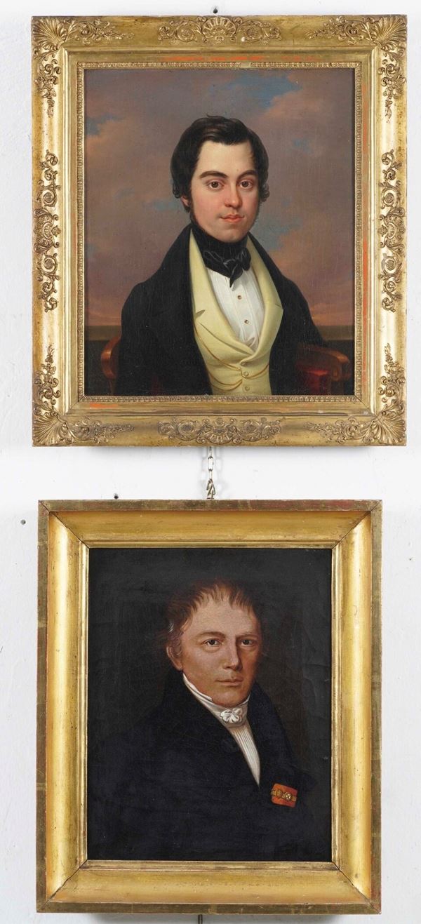 Pittore del XIX-XX secolo Due ritratti maschili