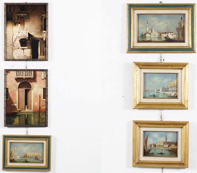 Coppie di dipinti con vedute di Venezia, XIX-XX secolo