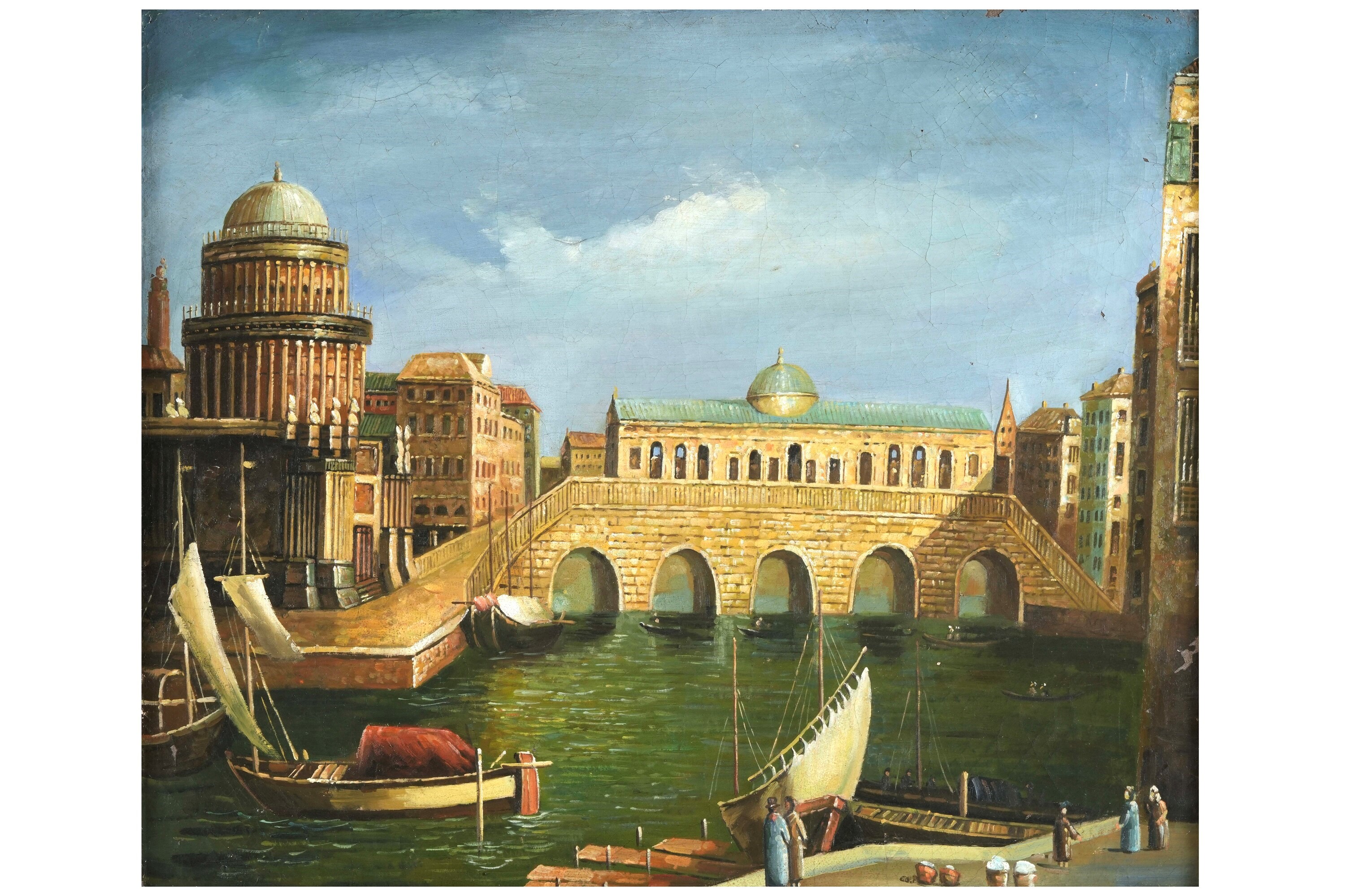 Pittore del XIX-XX secolo, Veduta di Venezia, olio su tela