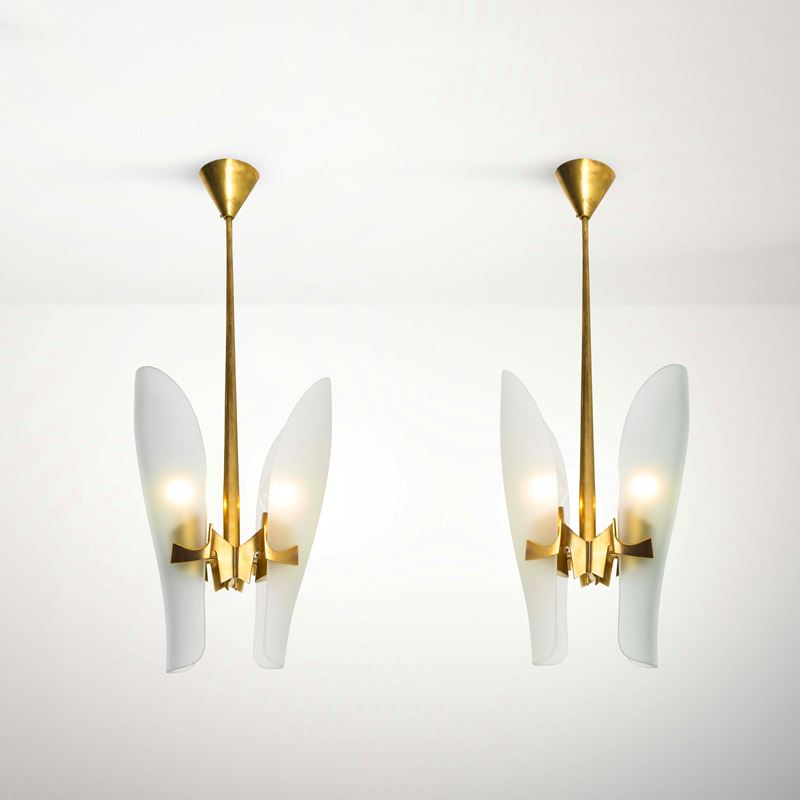 Max Ingrand : Due lampade a sospensione  - Asta Design 200 - Cambi Casa d'Aste