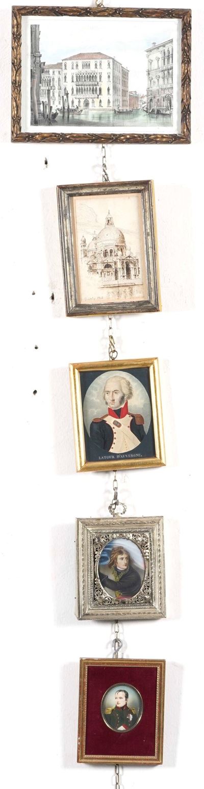 Collezione di miniature e stampe, dimensioni variabili