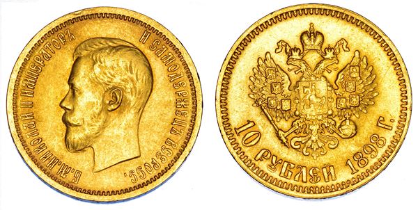 RUSSIA. NIKOLAJ II, 1894-1917. 10 Rubli 1898.