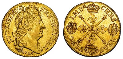 FRANCIA, Louis XIV, Louis d'or del 1705, Parigi