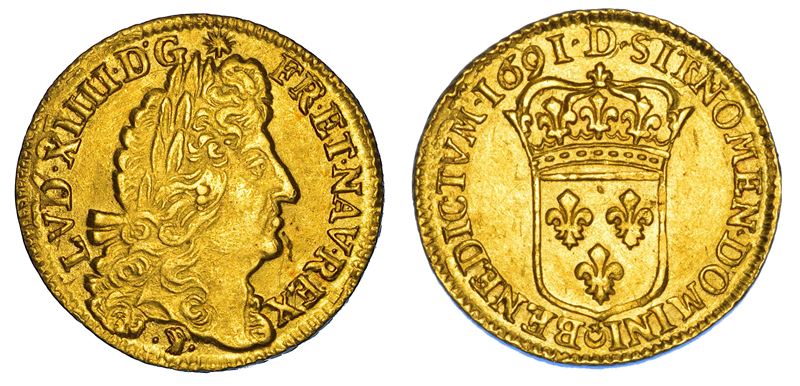 FRANCIA. LOUIS XIV, 1643-1715. Louis d'or 1691. Lione.  - Asta Numismatica - Cambi Casa d'Aste