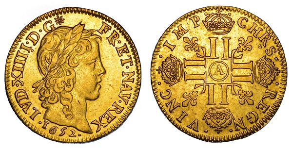 FRANCIA. LOUIS XIV, 1643-1715. Louis d'or 1652. Parigi.
