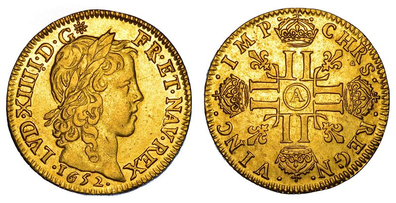 FRANCIA. LOUIS XIV, 1643-1715. Louis d'or 1652. Parigi.  - Auction Numismatics - Cambi Casa d'Aste
