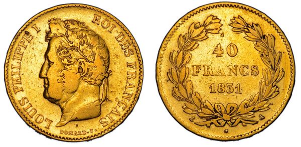 FRANCIA. LOUIS PHILIPPE I, 1830-1840. 40 Francs 1831. Parigi.