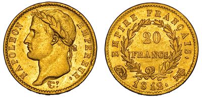 Napoleone, 20 Francs (Franchi) 1812, Roma