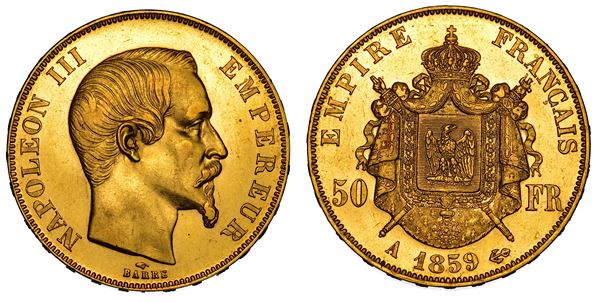 FRANCIA. NAPOLEON III, 1852-1870. 50 Francs 1859. Parigi.