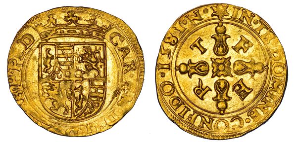 DUCATO DI SAVOIA. CARLO EMANUELE I Il Grande, 1580-1630. Scudo d'oro 1581 (I tipo). Nizza.