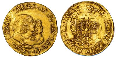 CARLO EMANUELE II DI SAVOIA, Ducato in oro, 1643/1642