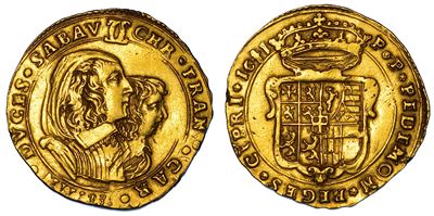 Ducato di Savoia, Doppia d'oro di Carlo Emanuele II, 1641