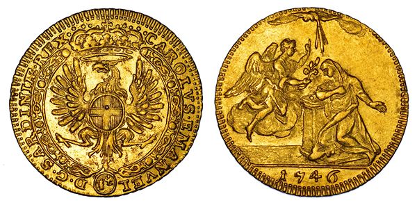 REGNO DI SARDEGNA. CARLO EMANUELE III DI SAVOIA, 1730-1773. Zecchino 1746.