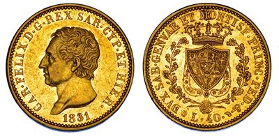 Carlo Felice di Savoia, 40 Lire 1831 - Regno di Sardegna