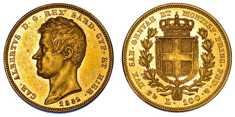 REGNO DI SARDEGNA. CARLO ALBERTO DI SAVOIA, 1831-1849. 100 Lire 1832. Genova.  - Asta Numismatica - Cambi Casa d'Aste