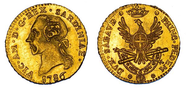 REGNO DI SARDEGNA. VITTORIO AMEDEO III DI SAVOIA 1773-1796. Quarto di doppia nuova 1786.