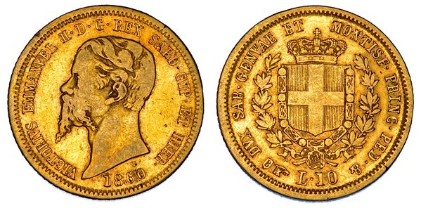 REGNO DI SARDEGNA. VITTORIO EMANUELE II DI SAVOIA, 1849-1861. 10 Lire 1860. Torino.