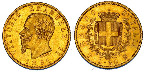 REGNO D'ITALIA. VITTORIO EMANUELE II DI SAVOIA, 1861-1878. 20 Lire 1861. Torino.
