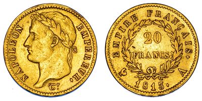 Napoleon Bonaparte, 20 Francs 1813, oro
