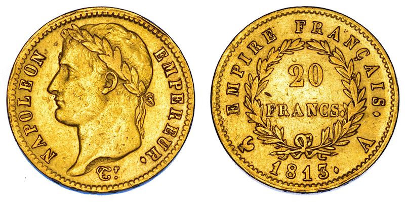 FRANCIA. NAPOLEON, 1804-1815. 20 Francs 1813. Parigi.  - Auction Numismatics - Cambi Casa d'Aste