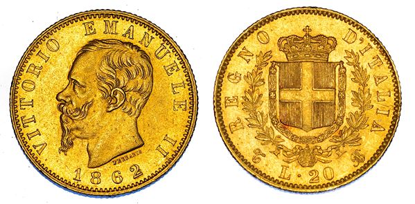 REGNO D'ITALIA. VITTORIO EMANUELE II DI SAVOIA, 1861-1878. 20 Lire 1862. Torino.