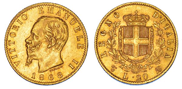 REGNO D'ITALIA. VITTORIO EMANUELE II DI SAVOIA, 1861-1878. 20 Lire 1868. Torino.