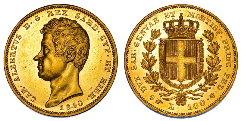REGNO DI SARDEGNA. CARLO ALBERTO DI SAVOIA, 1831-1849. 100 Lire 1840. Torino.  - Asta Numismatica - Cambi Casa d'Aste