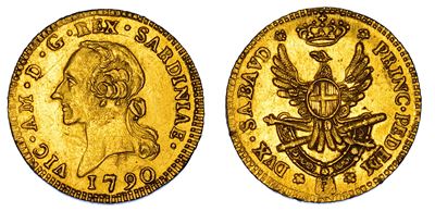REGNO DI SARDEGNA, Vittorio Amedeo III di Savoia, Mezza Doppia Nuova 1790, Torino