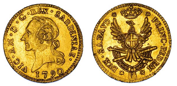 REGNO DI SARDEGNA. VITTORIO AMEDEO III DI SAVOIA, 1773-1796. Mezza Doppia Nuova 1790. Torino.