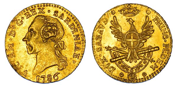 REGNO DI SARDEGNA. VITTORIO AMEDEO III DI SAVOIA, 1773-1796. Quarto di Doppia Nuova 1786. Torino.