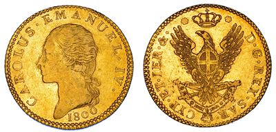 CARLO EMANUELE IV DI SAVOIA, Doppia 1800, Regno di Sardegna