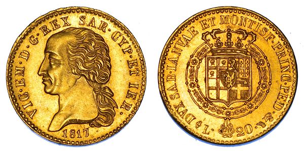 REGNO DI SARDEGNA. VITTORIO EMANUELE I DI SAVOIA, 1802-1821. 20 Lire 1817. Torino.