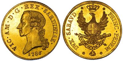 Regno di Sardegna, Vittorio Amedeo III di Savoia, Carlino da 5 Doppie 1786, Torino