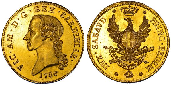 REGNO DI SARDEGNA. VITTORIO AMEDEO III DI SAVOIA, 1773-1796. Carlino da 5 Doppie 1786. Torino.