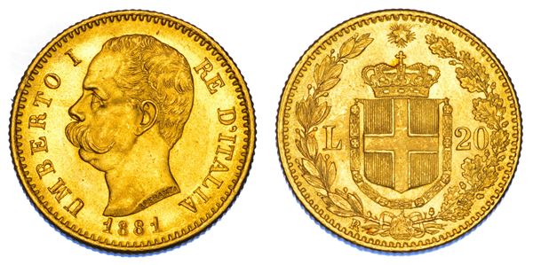 REGNO D'ITALIA. UMBERTO I DI SAVOIA, 1878-1900. 20 Lire 1881.
