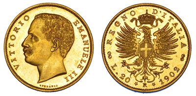 Regno d'Italia, Vittorio Emanuele III di Savoia, 20 Lire 1902, Aquila sabauda