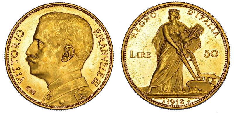 REGNO D'ITALIA. VITTORIO EMANUELE III DI SAVOIA, 1900-1946. 50 Lire 1912. Aratrice.  - Asta Numismatica - Cambi Casa d'Aste