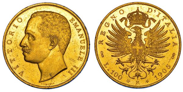 REGNO D’ITALIA. VITTORIO EMANUELE III DI SAVOIA, 1900-1946. 100 Lire 1905. Aquila Sabauda.