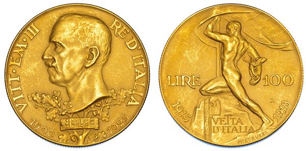 REGNO D'ITALIA. VITTORIO EMANUELE III DI SAVOIA, 1900-1946. 100 Lire 1925. Vetta d’Italia.