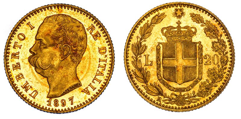 REGNO D'ITALIA. UMBERTO I DI SAVOIA, 1878-1900. 20 Lire 1897.  - Asta Numismatica - Cambi Casa d'Aste