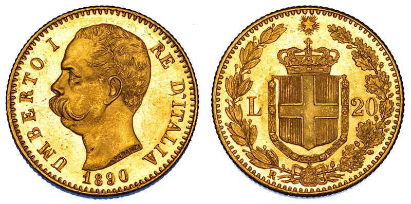 REGNO D'ITALIA. UMBERTO I DI SAVOIA, 1878-1900. 20 Lire 1890.  - Asta Numismatica - Cambi Casa d'Aste