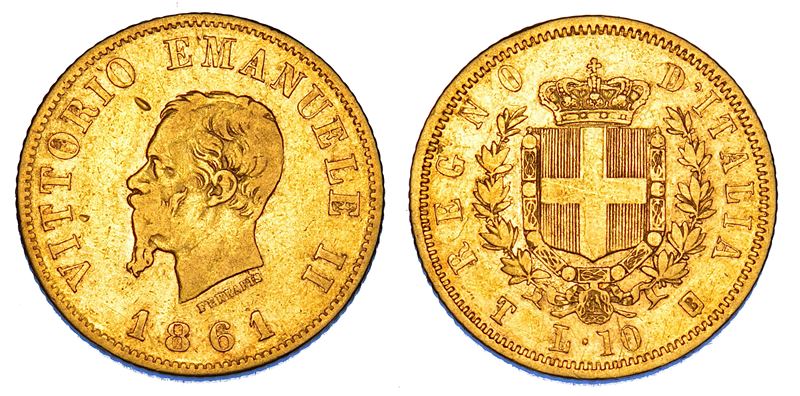REGNO D'ITALIA. VITTORIO EMANUELE II DI SAVOIA, 1861-1878. 10 Lire 1861. Torino  - Asta Numismatica - Cambi Casa d'Aste