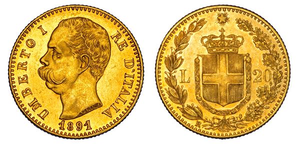 REGNO D'ITALIA. UMBERTO I DI SAVOIA, 1878-1900. 20 Lire 1891.