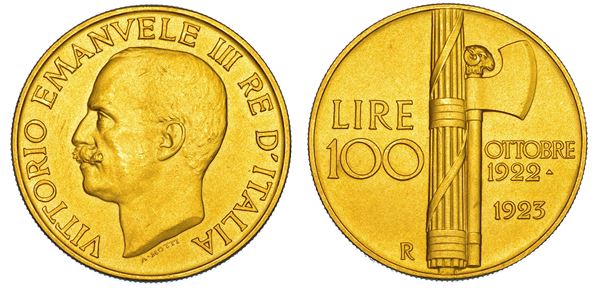 REGNO D'ITALIA. VITTORIO EMANUELE III DI SAVOIA, 1900-1946. 100 Lire 1923. Fascio.