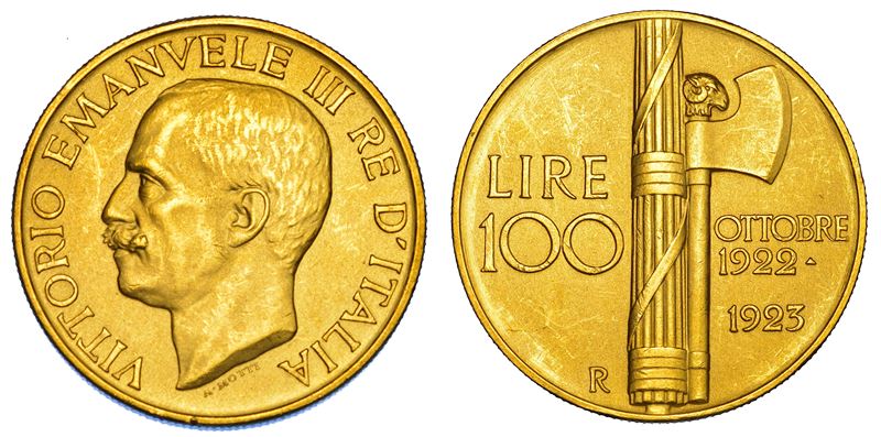 REGNO D'ITALIA. VITTORIO EMANUELE III DI SAVOIA, 1900-1946. 100 Lire 1923. Fascio.  - Auction Numismatics - Cambi Casa d'Aste