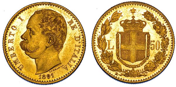 REGNO D'ITALIA. UMBERTO I DI SAVOIA, 1878-1900. 50 Lire 1891.