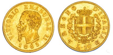 Regno d'Italia, Vittorio Emanuele II di Savoia, 10 Lire, 1865, Torino