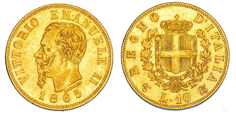 REGNO D'ITALIA. VITTORIO EMANUELE II DI SAVOIA, 1861-1878. 10 Lire 1865. Torino.  - Asta Numismatica - Cambi Casa d'Aste